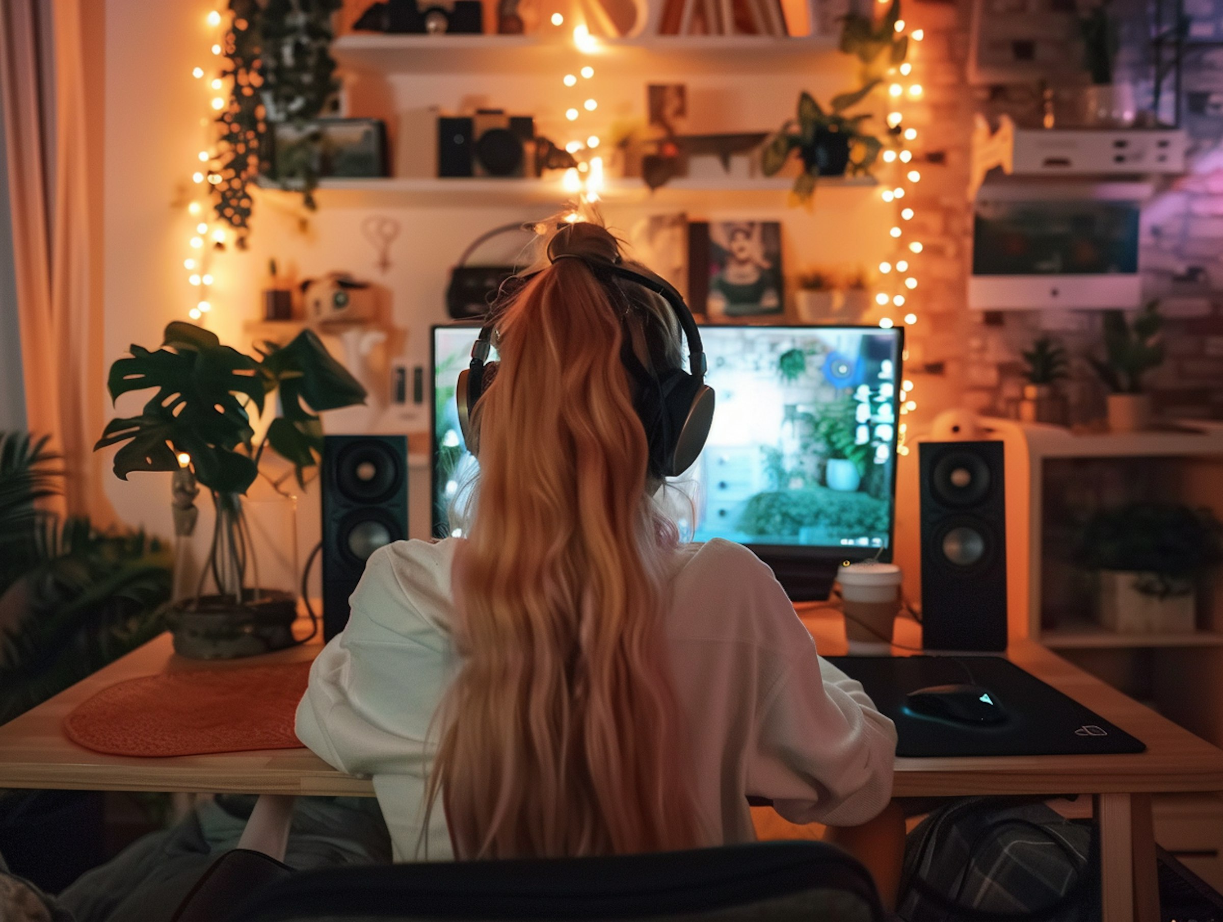 A professional workspace showcasing the integration of design tools, software, and AI in creating interactive eLearning content.